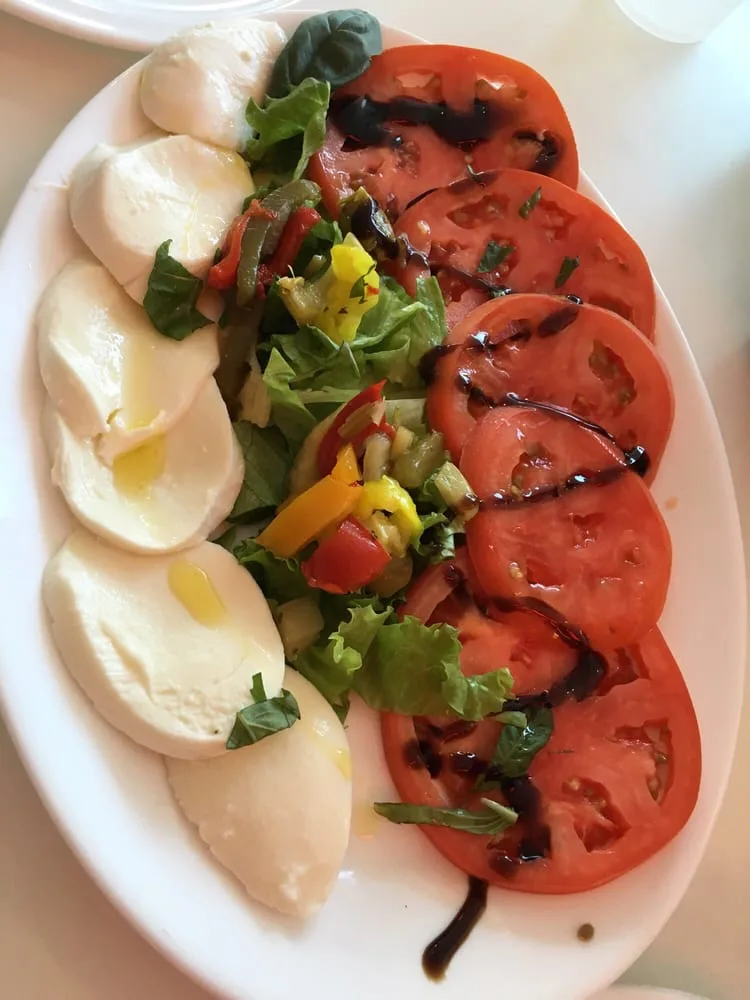 Fresh mozzarella and tomato caprese salad