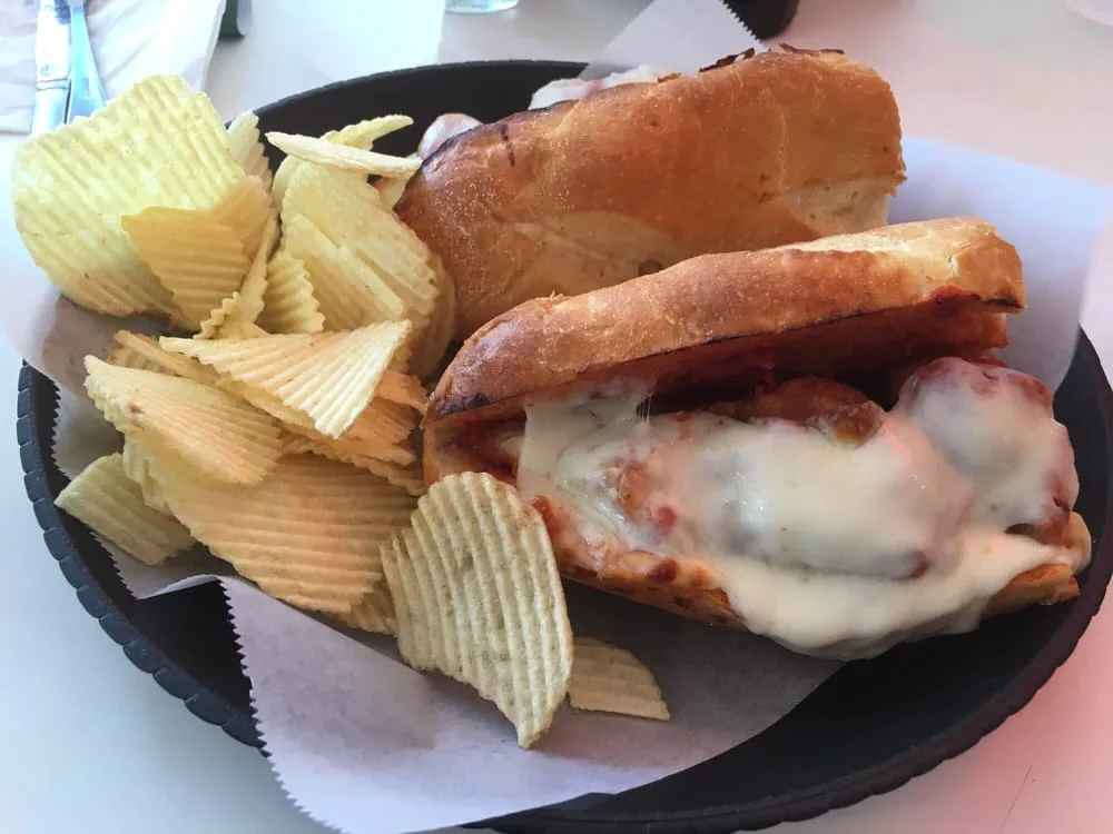 Meatball parmigiana sub